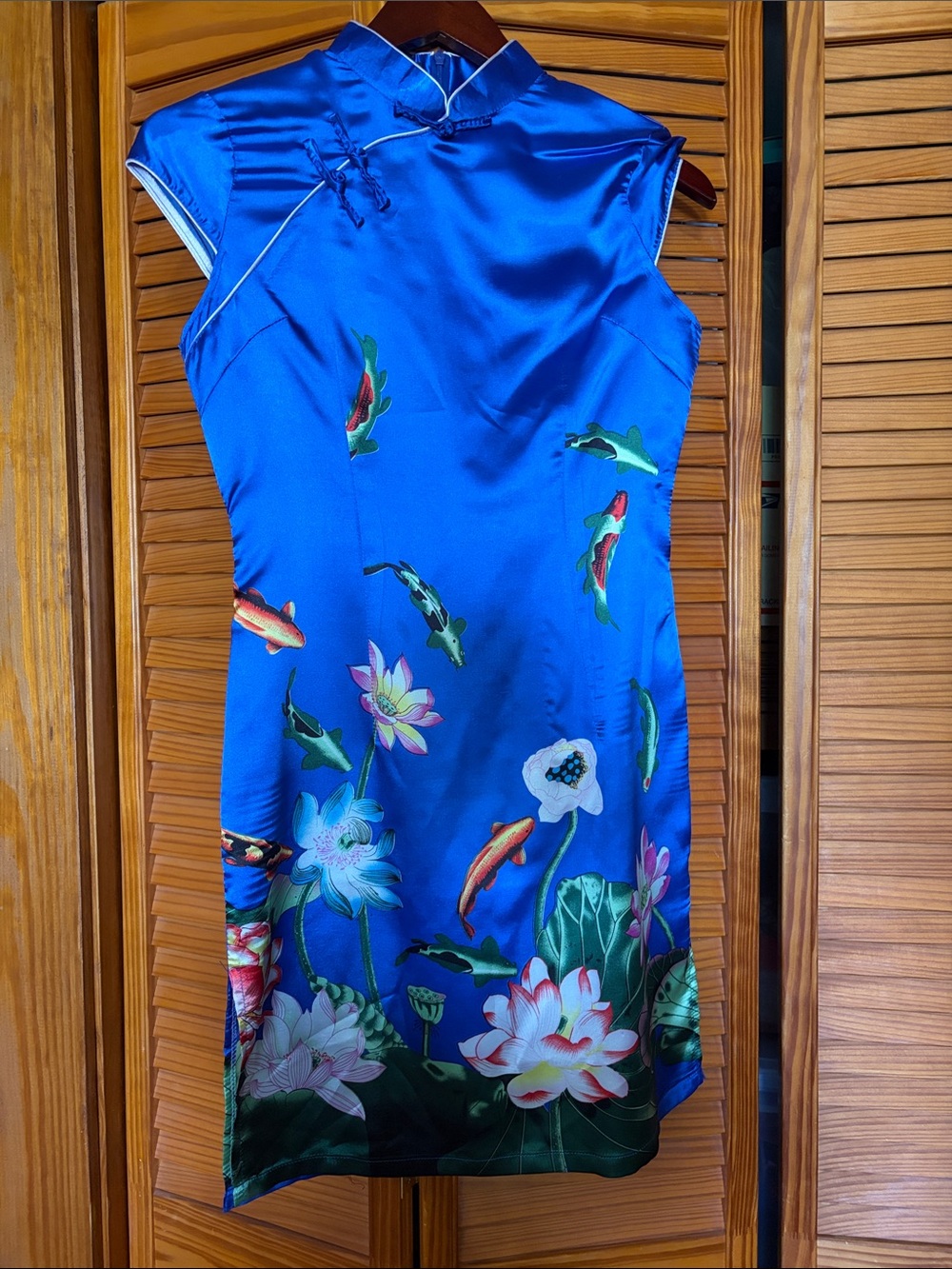 Blue Asian satin dress